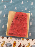 Vintage JRL Designs Beary Christmas Teddy Bear #Q288 Wooden Block/Rubber Stamp