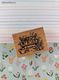 Vintage 1999 PSX #F-2381 Garden Bench w/Birdhouses Rubber Stamp Block, Clean