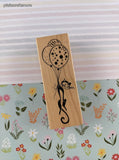 Vintage Inkadinkadoo Cute Cat w/Balloons Rubber Stamp Block, Clean