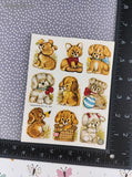 Vintage 1978 Brandywine Art Cute Cuddly Animals Full Sticker Sheet, Unused