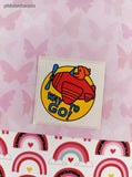 Vintage WAY TO GO! Dog in Plane Rewards Sticker 2" Unpeeled, Unused