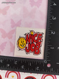 Vintage NICE JOB Smiley Face Rewards Sticker 2" Unpeeled, Unused