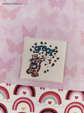Vintage GREAT Kitty Cat w/Confetti Rewards Sticker 2" Unpeeled, Unused