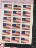Vintage Troll Communications American Flag Repeats Full Page Sticker Sheet, Unused