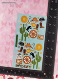 Vintage Stickopotamus "Western Cowboy" Binder Partial Sticker Sheet