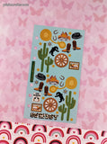 Vintage Stickopotamus "Western Cowboy" Binder Partial Sticker Sheet