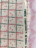 Vintage 1992 Fabric Traditions Merry Christmas Red Green White Fabric Remnant, 18" x 24" W, CLEAN
