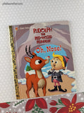 Vintage 2001 1st Printing Little Golden Book: Rudolph the Red-Nosed Reindeer Oh, Nose! Hardcover