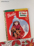 Vintage 2001 Little Golden Book: Barbie A Happy Holiday Hardcover