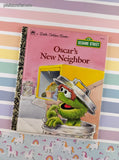 Vintage 1992 Little Golden Book: Sesame Street Oscar's New Neighbor Hardcover, Like New