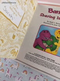 Vintage 1998 Little Golden Book: Barney Sharing is Caring Hardcover