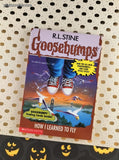 Vintage 1997 1st Printing R.L. Stine Goosebumps #52, How I Learned to Fly Softcover, Like New *w/Trading Cards*
