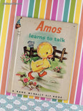 Vintage 1961 Amos Learns to Talk Rand McNally Elf Book Hardcover