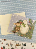 Vintage 1999 House Mouse Hope & Peace Christmas Greeting Card, Unused