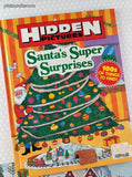 Vintage 1992 KidsBooks Hidden Pictures Santa's Super Surprises Oversized Illustrated Hardcover