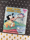 Vintage 1987 Disney Babies Baby Goofy Catches a Fish Miniature Board Book Hardcover