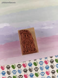 Vintage Rubber Stampede A294-C Garfield Christmas Santa's Helper Wooden Block/Rubber Stamp