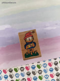 Vintage Rubber Stampede A294-C Garfield Christmas Santa's Helper Wooden Block/Rubber Stamp