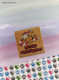 Vintage 1994 Rubber Stampede A536-C Garfield Merry Christmas Candy Cane Cat Wooden Block/Rubber Stamp