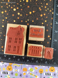 Vintage Stampin' Up Happy Halloween! Set/4 Wooden Block/Rubber Stamps
