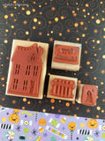 Vintage Stampin' Up Happy Halloween! Set/4 Wooden Block/Rubber Stamps