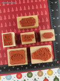 Vintage Stampin' Up! Christmas Set/6 Wooden Block/Rubber Stamps
