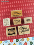 Vintage Stampin' Up! Christmas Set/6 Wooden Block/Rubber Stamps