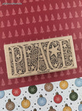 Vintage 2005 Stampin' Up! Christmas "Peace" Starry Wooden Block/Rubber Stamp