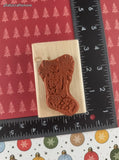 Vintage 2000 Stampin' Up! Christmas Teddy Bear in Stocking Wooden Block/Rubber Stamp