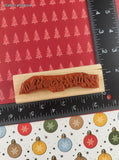 Vintage Christmas Jingle Bell Ornaments Wooden Block/Rubber Stamp