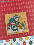 Vintage 1997 Penny Black Christmas Snowmen "Bundle Up" #642K Wooden Block/Rubber Stamp