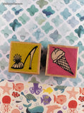 Vintage VAP! Stamps Ice Cream & Shoe Set/2 Wooden Block/Rubber Stamps