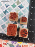 Vintage Stampin' Up Summertime Set/4 Wooden Block/Rubber Stamps