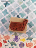 Vintage 2003 Stampin' Up! Cute Lil' Wagon w/Handle Wooden Block/Rubber Stamp