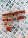 Vintage Stampin' Up Simple Sayings Set/11 Wooden Block/Rubber Stamps