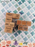 Vintage Stampin' Up Simple Sayings Set/11 Wooden Block/Rubber Stamps