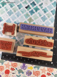 Vintage Stampin' Up Happiness Celebrate Set/5 Wooden Block/Rubber Stamps
