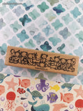 Vintage 2003 Stampin' Up! Teddy Bear Celebration Border Wooden Block/Rubber Stamp