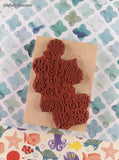 2011 Hero Arts #K5486 Flower Swirl Vine Wooden Block/Rubber Stamp