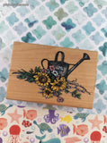 Vintage 2000 Stampendous! P073 Sunflower Spray Wooden Block/Rubber Stamp