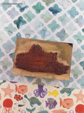Vintage 1999 PSX G-2772 Canoe Rowboat Wooden Block/Rubber Stamp