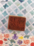 Vintage 1999 Stampin' Up! "Thank You" Watering Can Wildlife Garden Wooden Block/Rubber Stamp