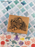 Vintage 1997 PSX F-2211 Picnic Lunch Basket Wooden Block/Rubber Stamp