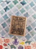 Vintage "Hello" Bird at the Window Garden Wooden Block/Rubber Stamp, CLEAN