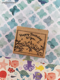 Vintage "Happy Birthday to You" Singing Birds Wooden Block/Rubber Stamp