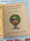 Vintage 1960 1st Printing Little Golden Book: Huckleberry Hound and the Christmas Sleigh Hardcover
