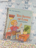 Vintage 1985 Little Golden Book: Ten Items or Less, A Counting Book Hardcover