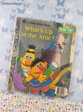 Vintage 1995 Little Golden Book: Sesame Street What's Up in the Attic? Hardcover