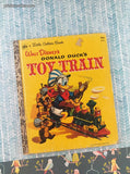 Vintage 1974 Little Golden Book: Walt Disney's Donald Duck's Toy Train Hardcover