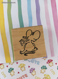 Vintage 2003 Ann-ticipations Cute Lil' Mouse "Yoga Mouse" 1594-G Wooden Block/Rubber Stamp CLEAN